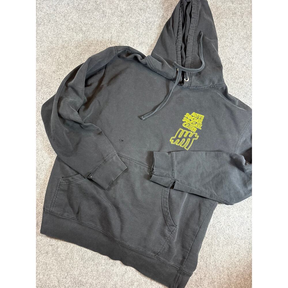 Anti Social Social Club X Undefeated Hoodie Mens Black Pullover Skater Medium
